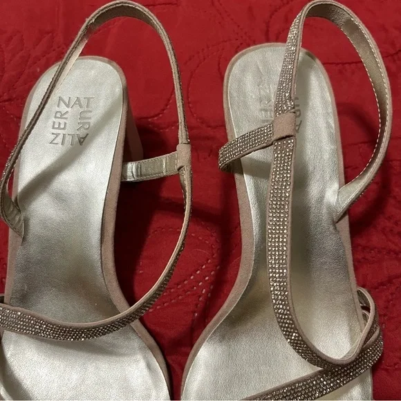 Naturalizer Women's Vanessa Dress Sandal Creme Brulee with Rhinestones - Picture 7 of 11